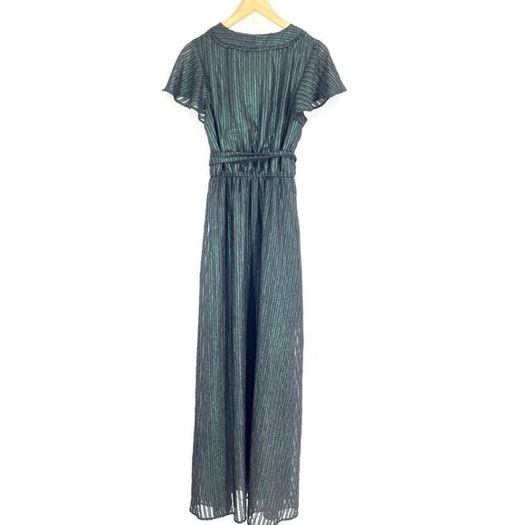 Modcloth Dress Size Medium Womens Green Your Time to Shine Maxi Boho Stripe - Picture 5 of 8